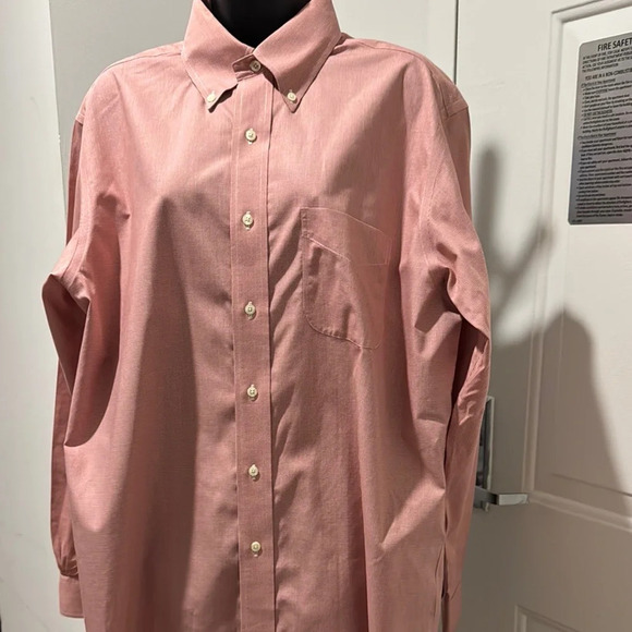 Brooks Brothers 346 Pink Button-Down Iron-Free Dress Shirt. 16-4/5 Neck 24” Wide - Picture 1 of 7